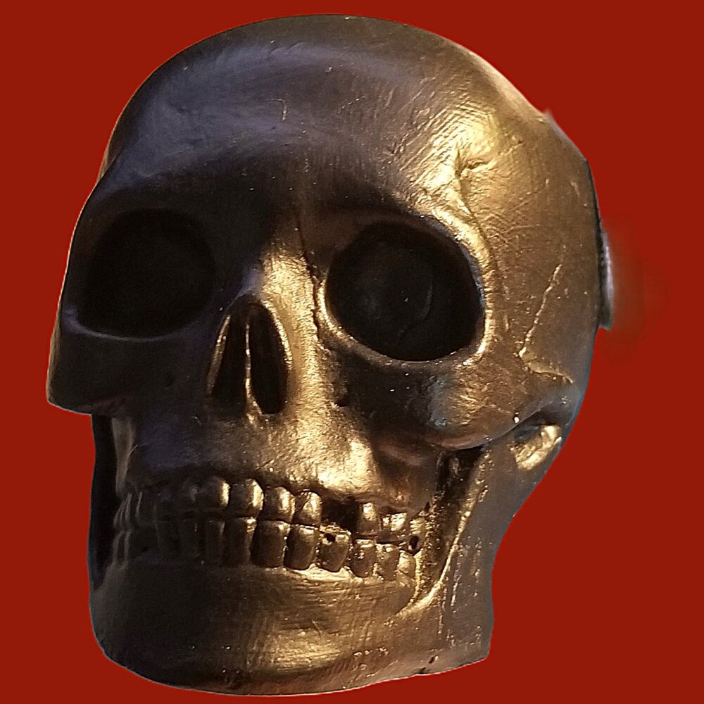 Mini Black Resin Skull Head Sculpture Modern Skull Art Home Decor for Edgy Style - Picture 12 of 12
